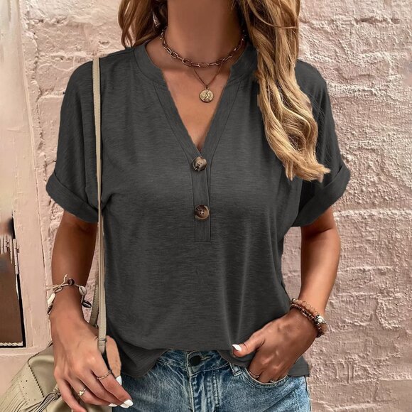 Tops - Women's Casual Short-Sleeve T-Shirt